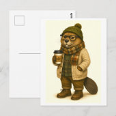 Hipster Bever Ansichtkaart Briefkaart (Voorkant / Achterkant)