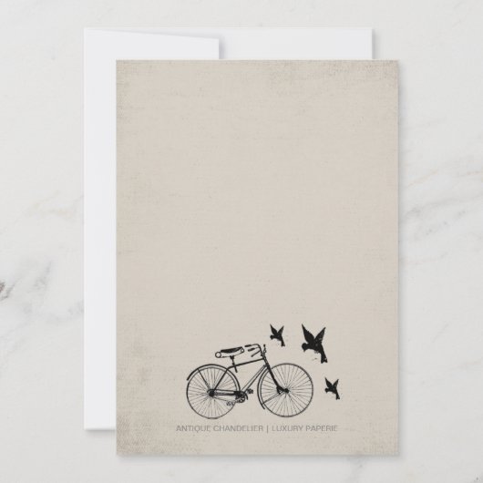 HIPSTER BICYCLE WEDDING INVITATION KAART (Achterkant)