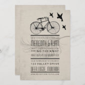  HIPSTER BICYCLE WEDDING INVITATION KAART (Voorkant / Achterkant)
