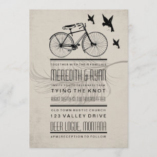  HIPSTER BICYCLE WEDDING INVITATION KAART