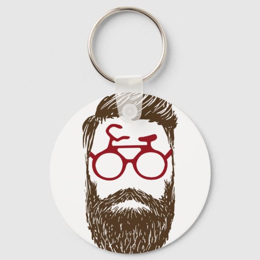 Hipster biker sleutelhanger (Voorkant)