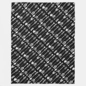 Hipster Black en White Arrow Pattern Fleece Deken (Voorkant)