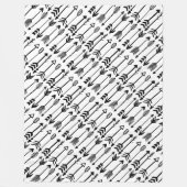Hipster Black en White Arrow Pattern Fleece Deken (Voorkant)