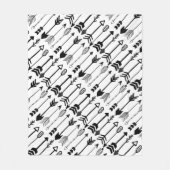 Hipster Black en White Arrow Pattern Fleece Deken (Voorkant)