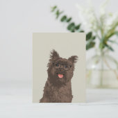 Hipster Black Glasses Caïro Terrier voor Hondenlie Briefkaart (Staand voorkant)