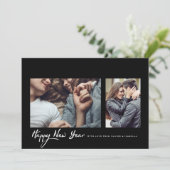 Hipster Black Lijst - Nieuwjaarsfoto Feestdagenkaart (Staand voorkant)