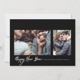 Hipster Black Lijst - Nieuwjaarsfoto Feestdagenkaart