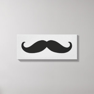 Hipster Black Mustache Canvas Afdruk