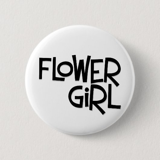 Hipster Bloemenmeisje Ronde Button 5,7 Cm (Voorkant)