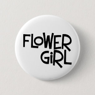 Hipster Bloemenmeisje Ronde Button 5,7 Cm