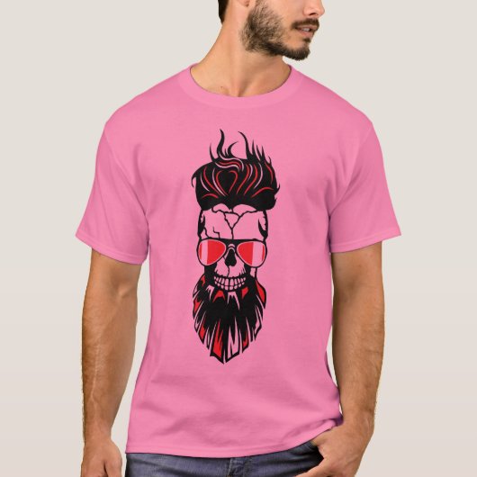 Hipster bobabbaard met kappersbrie t-shirt (Voorkant)