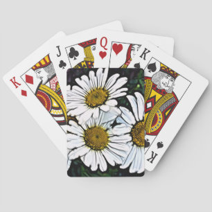 Hipster Bohemian Chic Summer White Daisy Pokerkaarten