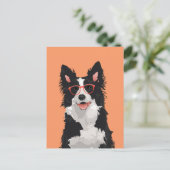 Hipster Border Collie Briefkaart voor Hondenliefhe (Staand voorkant)