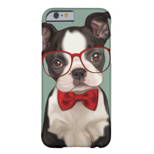 Hipster Boston Terrier Barely There iPhone 6 Hoesje