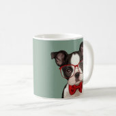 Hipster Boston Terrier Koffiemok (Voorkant rechts)