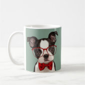 Hipster Boston Terrier Koffiemok (Links)