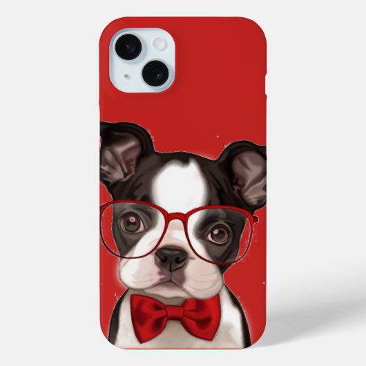 Hipster Boston Terrier Pup Case-Mate iPhone Case (Achterkant)