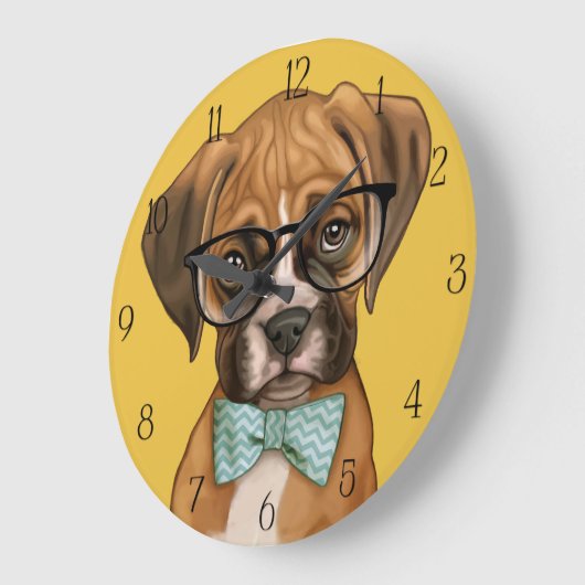 Hipster Boxer Puppy Grote Klok (Hoek)