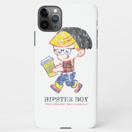 Hipster Boy heeft  Parody-illustratie verstoord iPhone 11Pro Max Hoesje