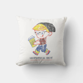 Hipster Boy heeft Parody-illustratie verstoord Kussen