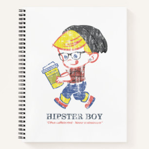 Hipster Boy heeft Parody-illustratie verstoord Notitieboek