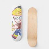 Hipster Boy heeft  Parody-illustratie verstoord Persoonlijk Skateboard (Voorkant)
