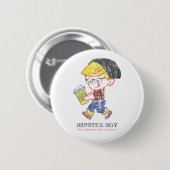 Hipster Boy heeft  Parody-illustratie verstoord Ronde Button 5,7 Cm (Voorkant /achterkant)
