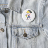 Hipster Boy heeft  Parody-illustratie verstoord Ronde Button 5,7 Cm (In situ)