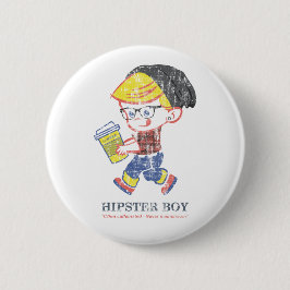 Hipster Boy heeft  Parody-illustratie verstoord Ronde Button 5,7 Cm