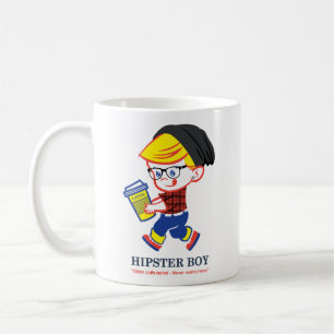 Hipster Boy - Parody illustratie T-Shirt Koffiemok