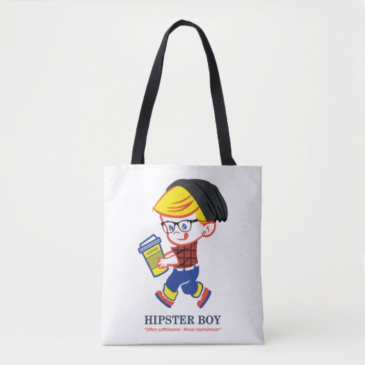 Hipster Boy - Parody illustratie Tote Bag (Voorkant)