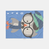 Hipster Boys de heer Cool Owl Baby Fleece Deken (Voorkant (Horizontaal))