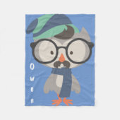 Hipster Boys de heer Cool Owl Baby Fleece Deken (Voorkant)