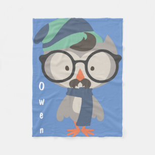 Hipster Boys de heer Cool Owl Baby Fleece Deken
