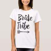 Hipster Bridesmaids Bride Tribe Script Arrow T-shirt (Voorkant)