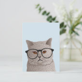 Hipster British Shorthair Cat Briefkaart (Staand voorkant)