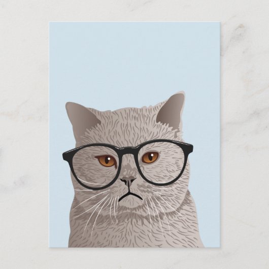Hipster British Shorthair Cat Briefkaart (Voorkant)