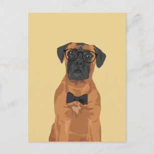 Hipster Bull Mastiff voor Hondenliefhebbers Briefkaart
