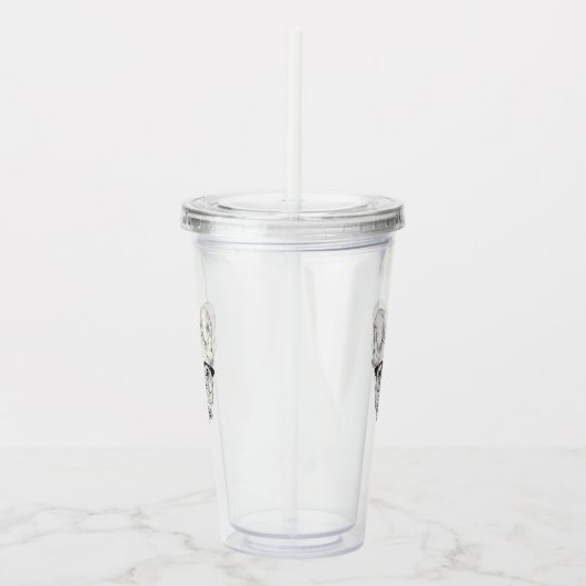 Hipster Bulldog Acryl Drinkbeker (Rechts)