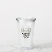 Hipster Bulldog Acryl Drinkbeker (Achterkant)