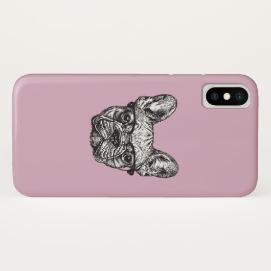 Hipster Bulldog Case-Mate iPhone Case (Achterkant (horizontaal))