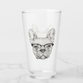 Hipster Bulldog Glas (Voorkant)