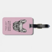 Hipster Bulldog | Jouw namen toevoegen Bagagelabel (Achterkant horizontaal)