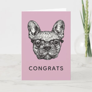 Hipster Bulldog   Jouw tekst toevoegen Kaart