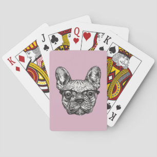 Hipster Bulldog Pokerkaarten