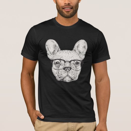 Hipster Bulldog T-shirt (Voorkant)