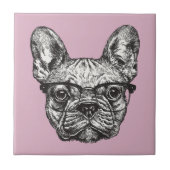 Hipster Bulldog Tegeltje (Voorkant)