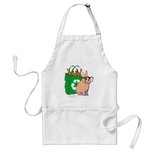 Hipster Bunny Apron (zonder tekst) Standaard Schort (Voorkant)