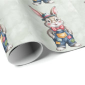 Hipster Bunny Boy Baby Shower Cadeaupapier (Rol Hoek)