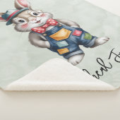 Hipster Bunny Boy Baby Shower Gift Sherpa Deken (3/4)